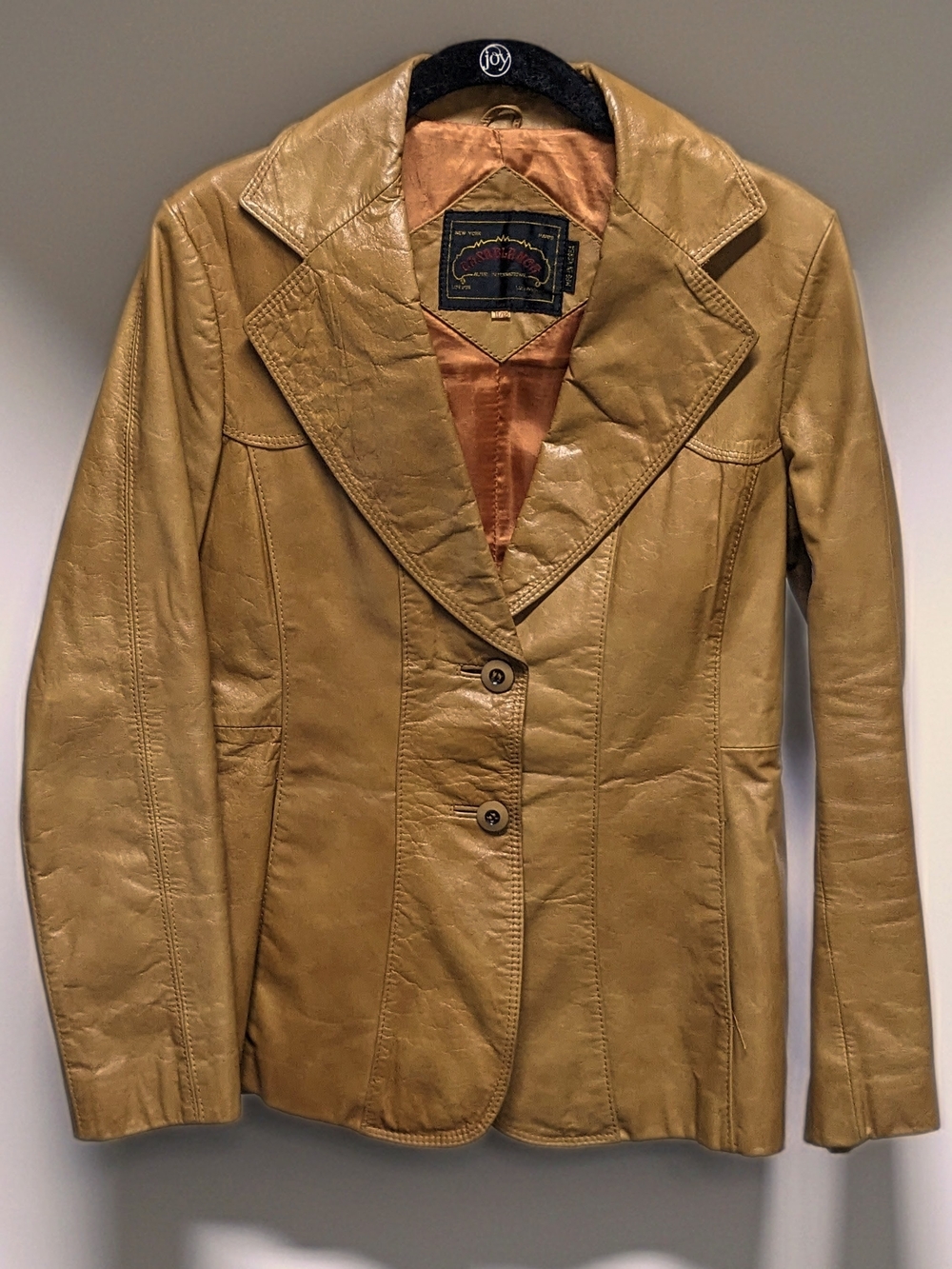 Tailored Leather Blazer in Tan/Camel - Vintage Casablanca Alpine International